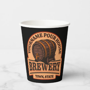Vasos De Papel NOMBRE personalizado Cervecería de carne de roble