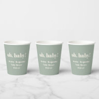 Nombre personalizado de Baby Shower verde de sabio