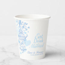  Nombre personalizado de boda de jaulas azul y bla