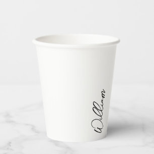 Vasos De Papel Nombre personalizado de guión moderno