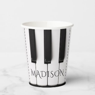 Vasos De Papel Nombre personalizado de Piano Keys