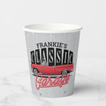 NOMBRE personalizado Faux Neon 1950's Classic Car 