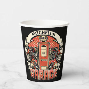 Vasos De Papel NOMBRE personalizado Garaje para motociclistas de 