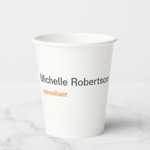 Vasos De Papel Nombre propio de adición Minimalista de la placa b