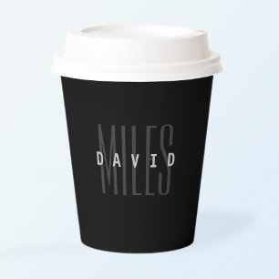 Vasos De Papel Nombre y apellido de solapamiento moderno