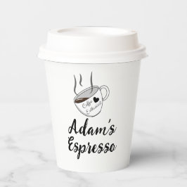 Vasos De Papel Nombre y presupuesto personalizado, café espresso