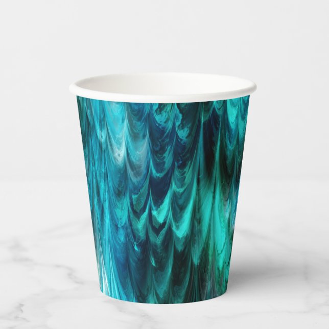 Vasos De Papel nonpareil kelpie verde azulado: (Anverso)