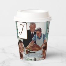 Norman Rockwell Monogramado Acción de Gracias