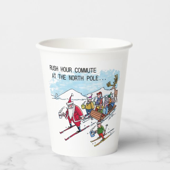 Vasos de papel North Pole Rush Hour (Anverso)