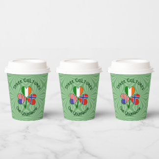 Vasos De Papel Norwegian Irish American Shamrock Personalize Text
