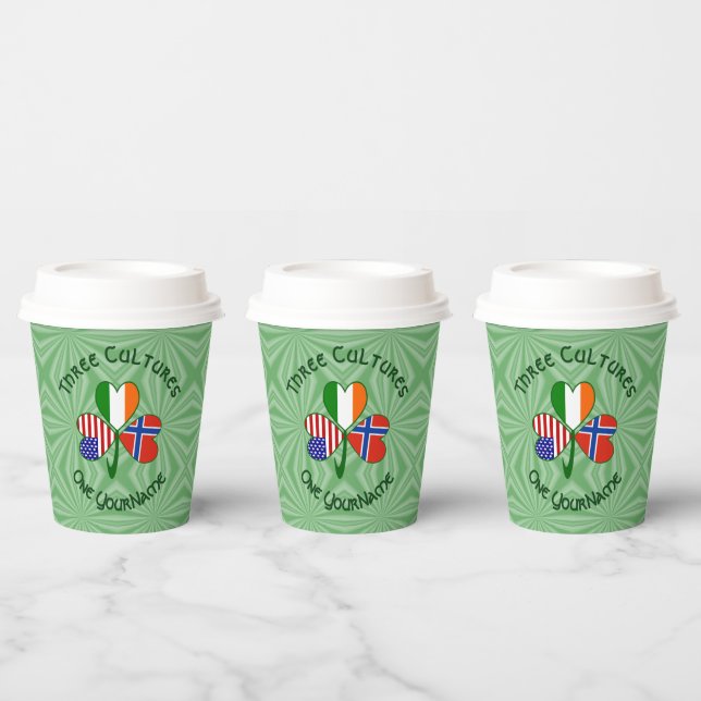 Vasos De Papel Norwegian Irish American Shamrock Personalize Text (Multi)