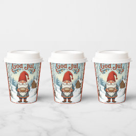 Vasos De Papel Norwegian Nisse God Jul Christmas Paper Cups