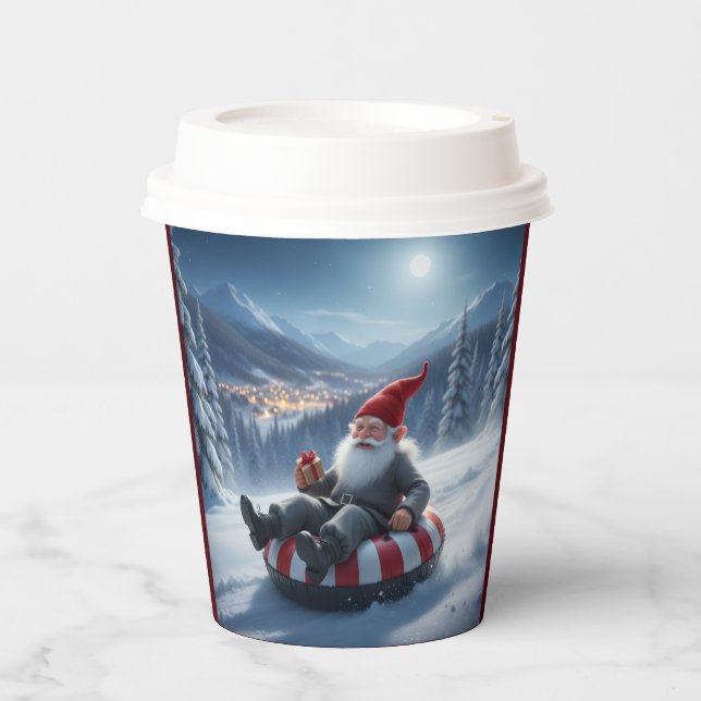 Vasos De Papel Norwegian Nisse Sledding, Paper Cups (Anverso)