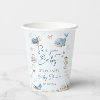 Vasos De Papel Nos vemos pronto Baby Shower 