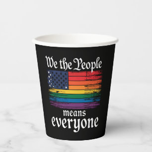 Vasos De Papel Nosotros El Pueblo Significa Todos Bandera de EE.
