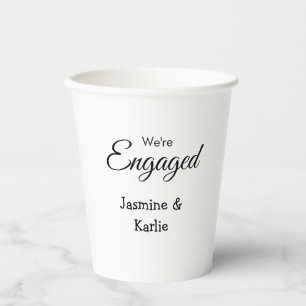 Vasos De Papel Nosotros somos pareja comprometida nombre romántic