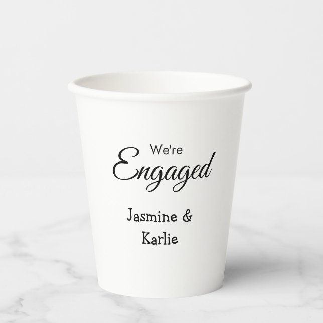 Vasos De Papel Nosotros somos pareja comprometida nombre romántic (Anverso)