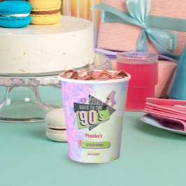 Vasos De Papel Nostálgico de vuelta a la fiesta de cumpleaños ret