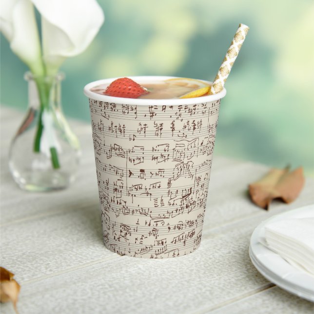 Vasos De Papel Notas de música (in situ)