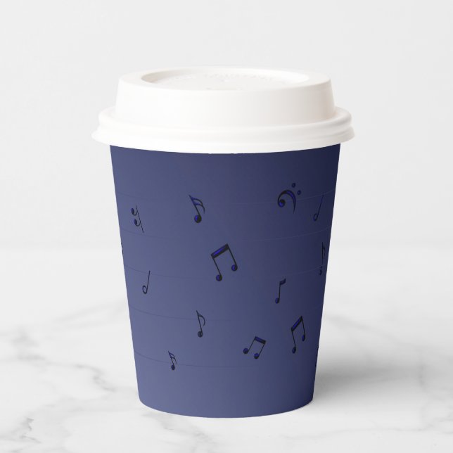 Vasos De Papel Notas musicales de Oscuro Ombre (Izquierda)