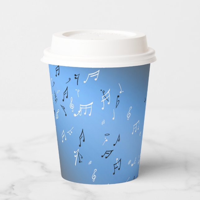 Vasos De Papel Notas musicales Moon azul (Izquierda)