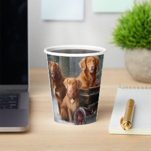 Vasos De Papel Nova Scotia Duck Toller Retriever Nieve Trineo