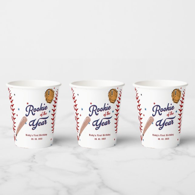 Vasos De Papel Novato del Año en el Béisbol (Multi)