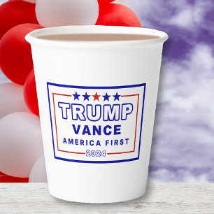 Vasos De Papel Novelty Post Elección Trump-Vance 2024 8oz
