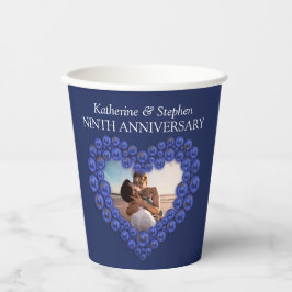 Vasos De Papel Noveno aniversario Boda foto de corazón de Lapis L