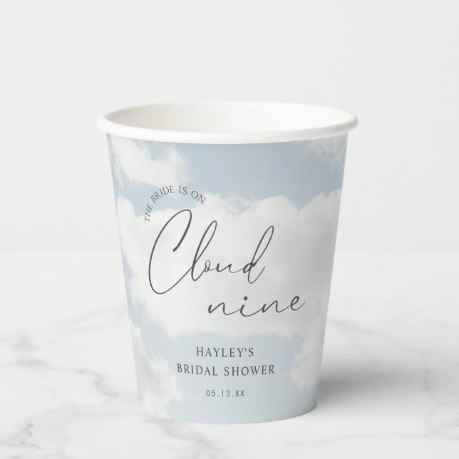 Vasos De Papel Novia Está En La Nube Nueve Despedida de Soltera  (Anverso)