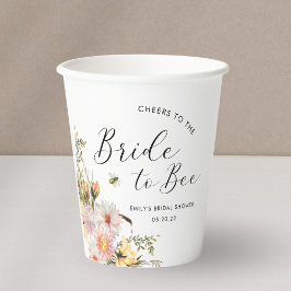Vasos De Papel Novia Flor Silvestre Rústica para Fiestad de Despe