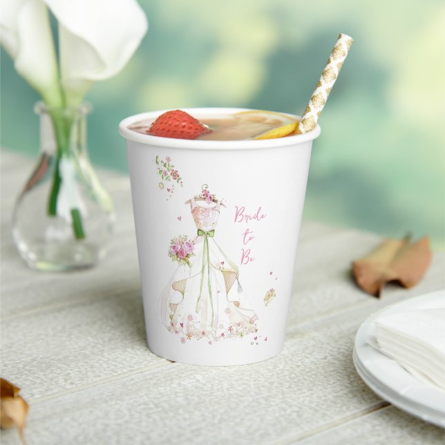 Vasos De Papel Novia Sonrojada en Flor (in situ)