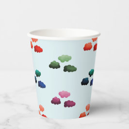 Vasos De Papel Nuages multicolores à l'aquarelle