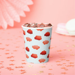 Vasos De Papel Nuages oranges à l'aquarelle