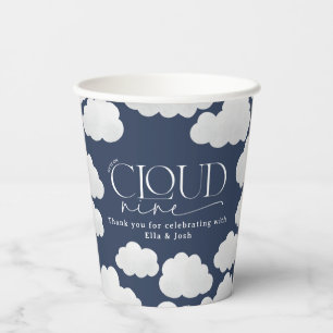 Vasos De Papel Nube azul marino nueve duchas moderno elegante