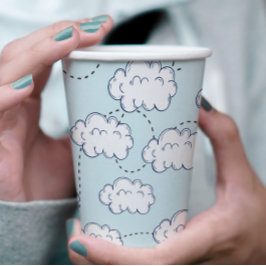 Vasos De Papel Nube Cumpleaños Avión Vuela el Tiempo