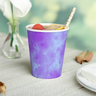 Vasos De Papel Nube de tormenta de estilo efecto púrpura azul