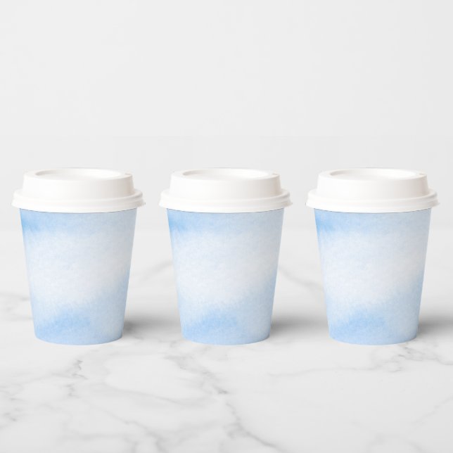 Vasos De Papel Nubes azul acuáticas modernas (Multi)
