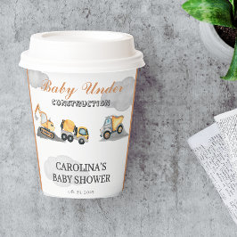 Vasos De Papel Nubes beben en construcción, ducha de bebé