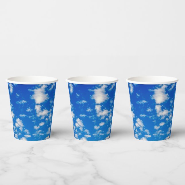 Vasos De Papel Nubes blancas onduladas (Multi)