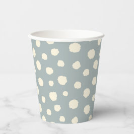 Vasos De Papel Nubes de biplano Art Deco - puntos de polka azul c