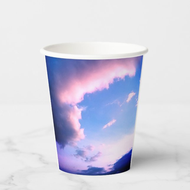 Vasos De Papel Nubes rosadas (Anverso)