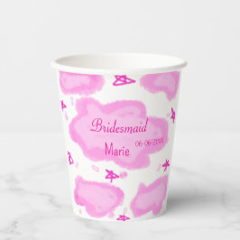 Vasos De Papel nubes rosas estrellas pastel bridesmaid giratorio 