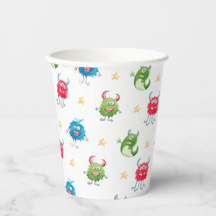 Vasos De Papel Nuestra Fiesta de Cumpleaños del Pequeño Monstruo