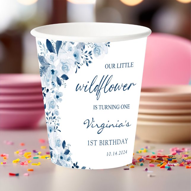 Vasos De Papel Nuestra pequeña niña de flores silvestres Fiesta d (Subido por el creador)