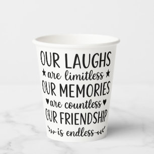 Vasos De Papel Nuestra risa es ilimitada Cita de amistad