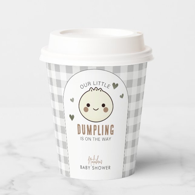 Vasos De Papel Nuestro pequeño Baby Shower neutral de género (Anverso)