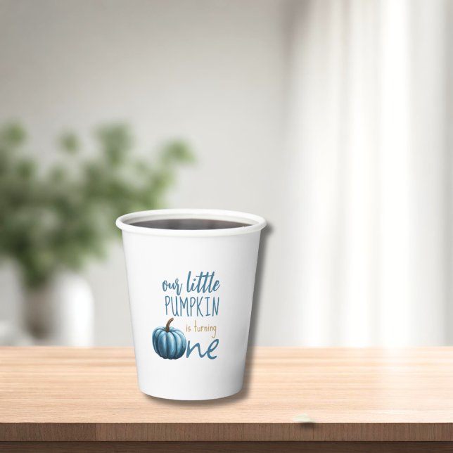 Vasos De Papel Nuestro pequeño Calabaza Azul primer cumpleaños (Subido por el creador)