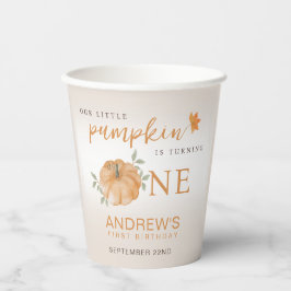 Vasos De Papel Nuestro pequeño calabaza Otoño Otoño Primer cumple