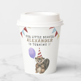 Vasos De Papel Nuestro pequeño castor, primer Fiesta de cumpleaño